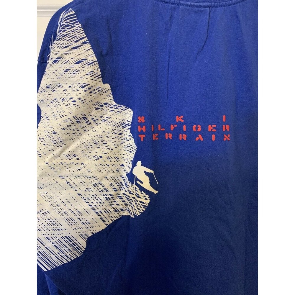 Vtg Tommy Hilfiger Men’s Sz XL‎ Ski Division Long Sleeve T Shirt Blue Whi…